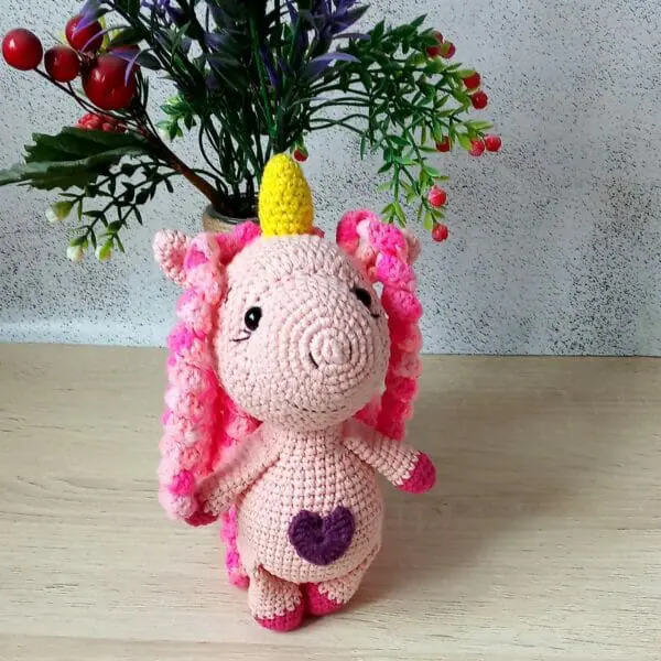 Stuffed unicorn crochet.Baby gift. Unicorn toy.