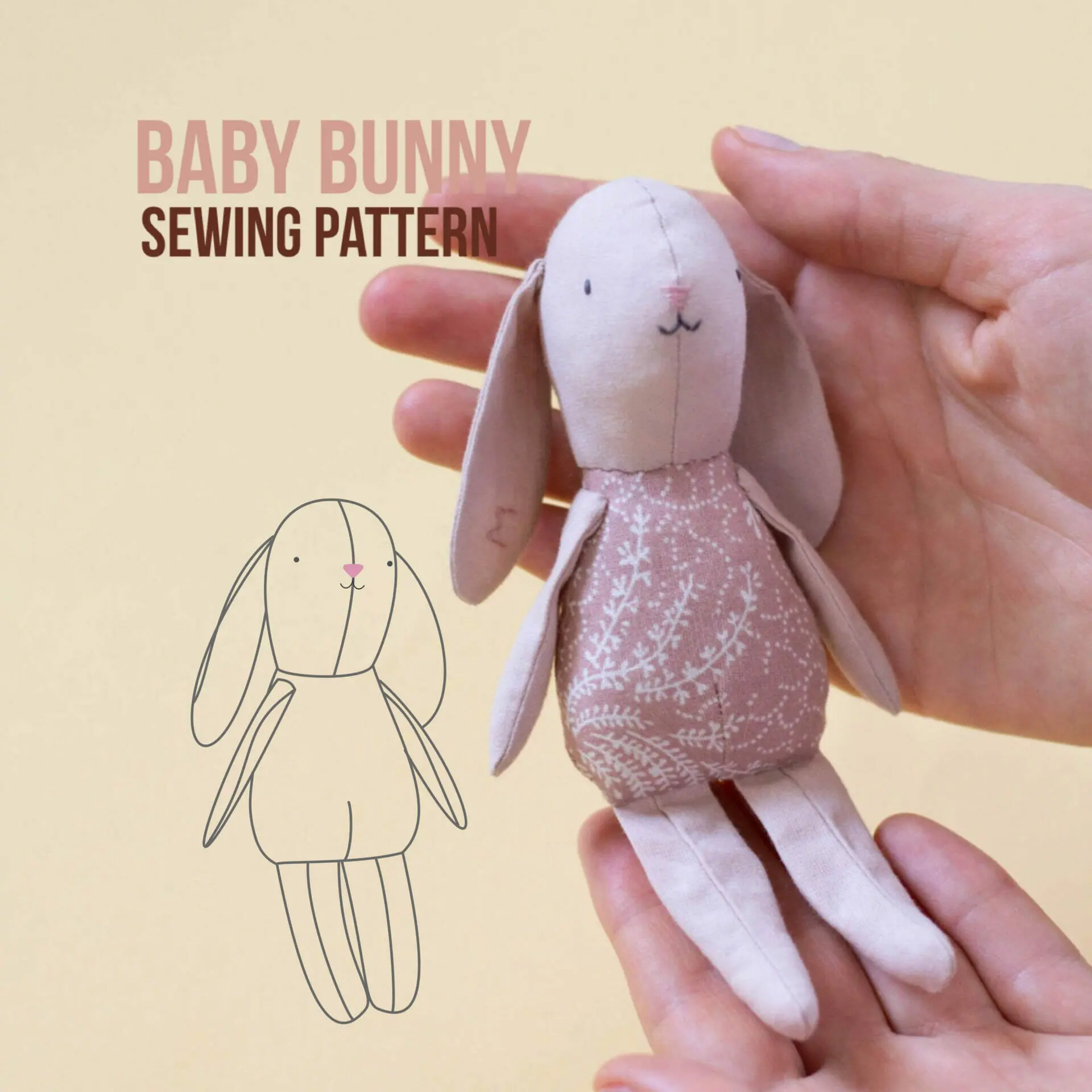 PDF 3 Stuffed Animal Sewing Patterns and Tutorials Sitting Baby Bunny,  Mouse, Elephant Soft Toy & Accessories, DIY Plush, Digital Download 