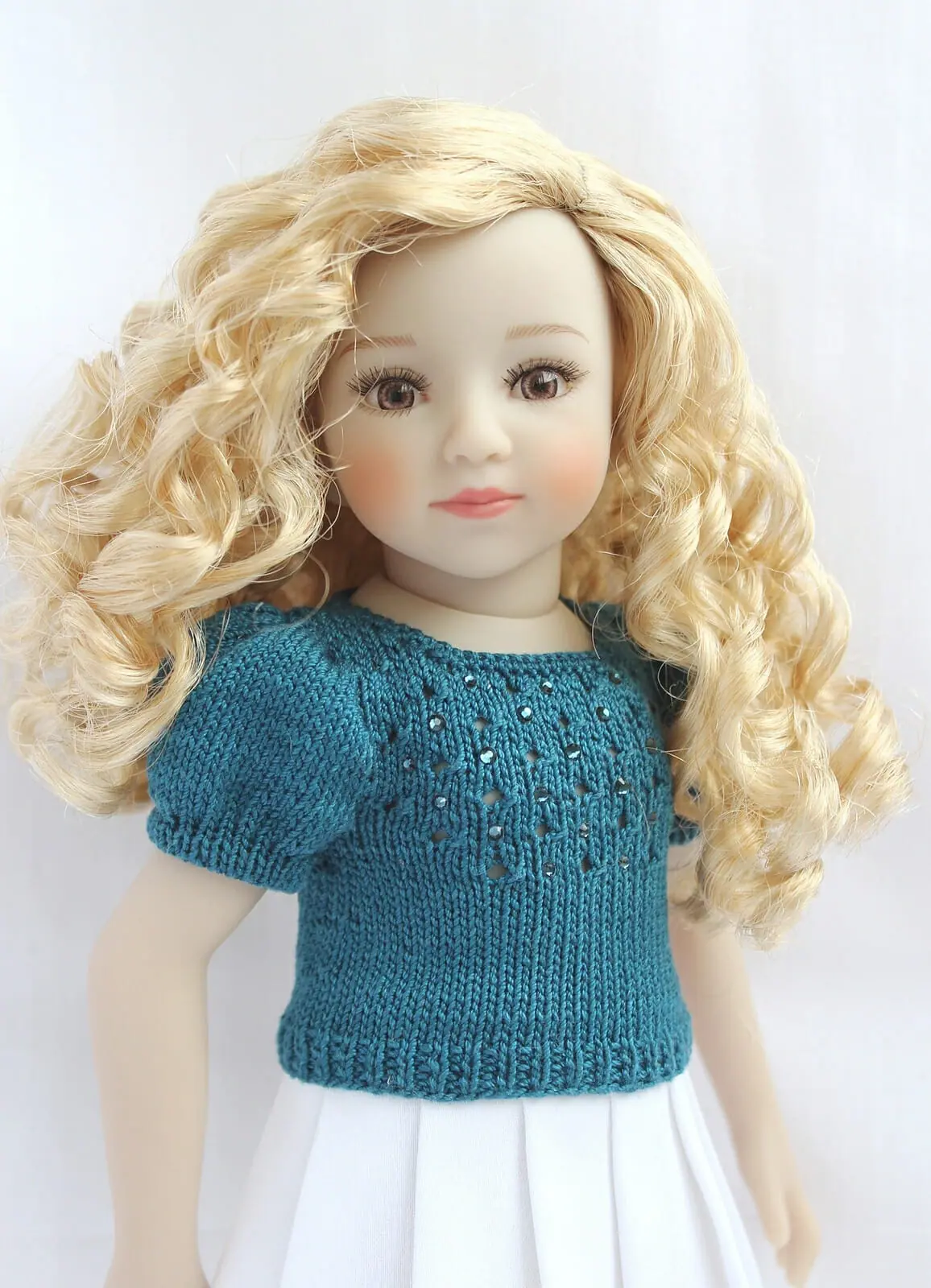 PDF Knitting Pattern Jessica T-Shirt for 13" dolls 2 PDF Knitting Pattern