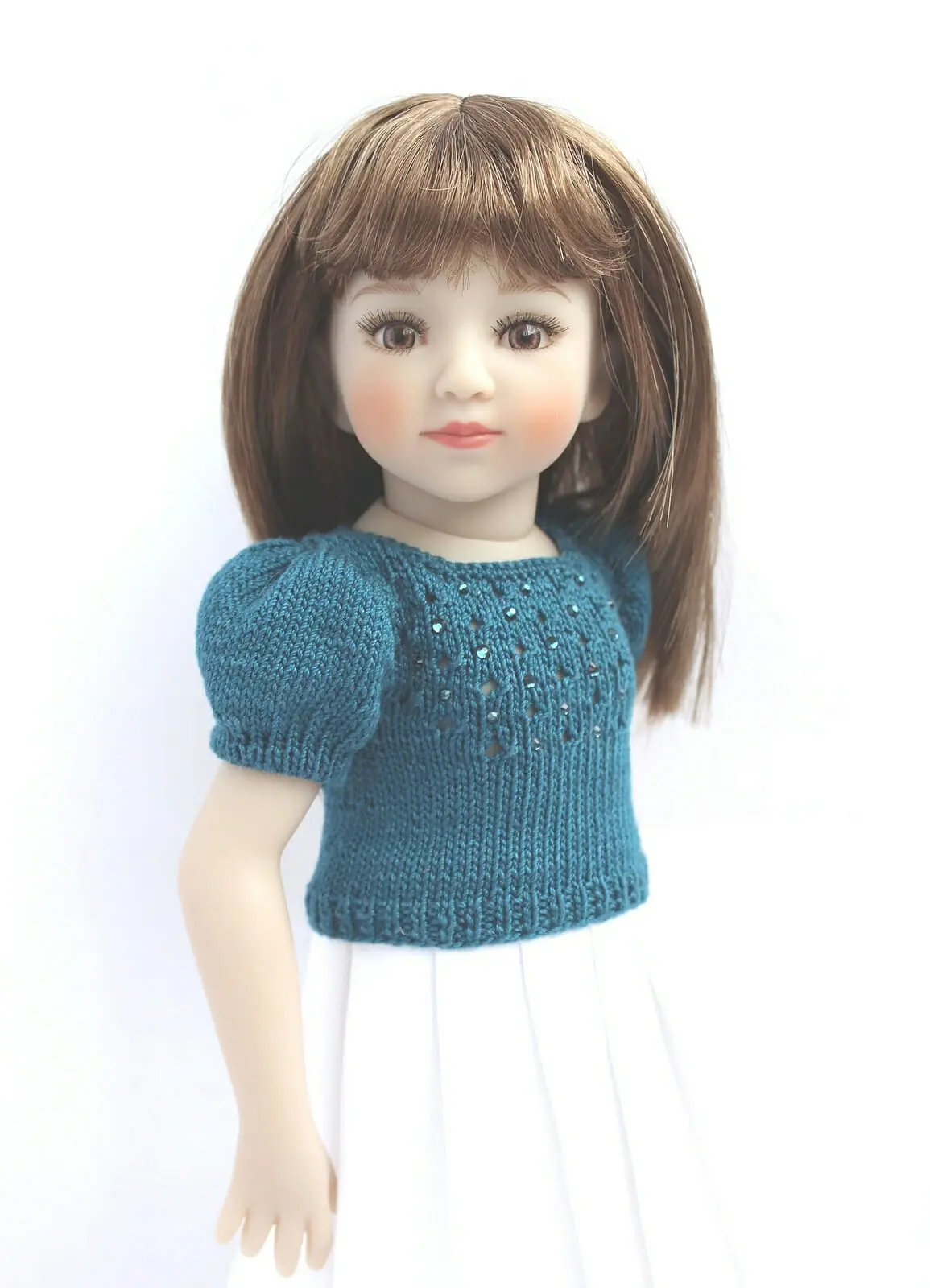 PDF Knitting Pattern Jessica T-Shirt for 13" dolls 4 PDF Knitting Pattern