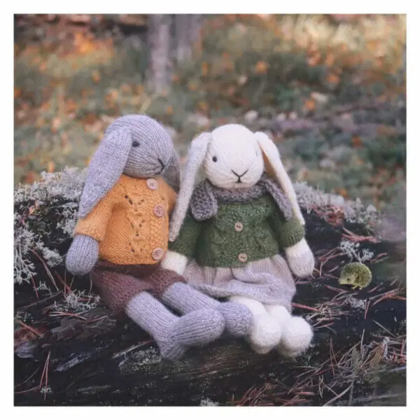 2 knitted bunny patterns