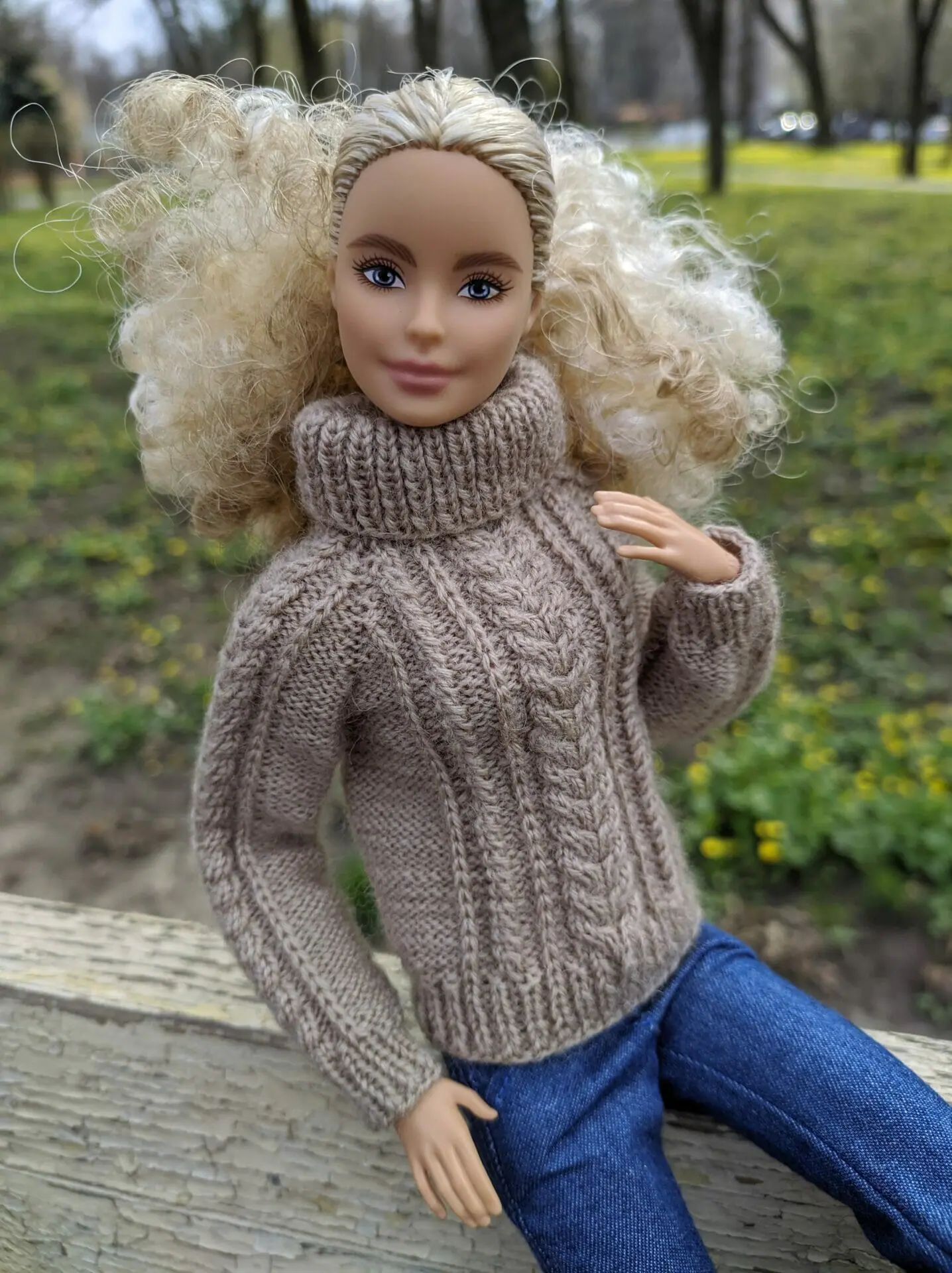 Barbie s Beige Turtleneck Doll Sweater DailyDoll Shop