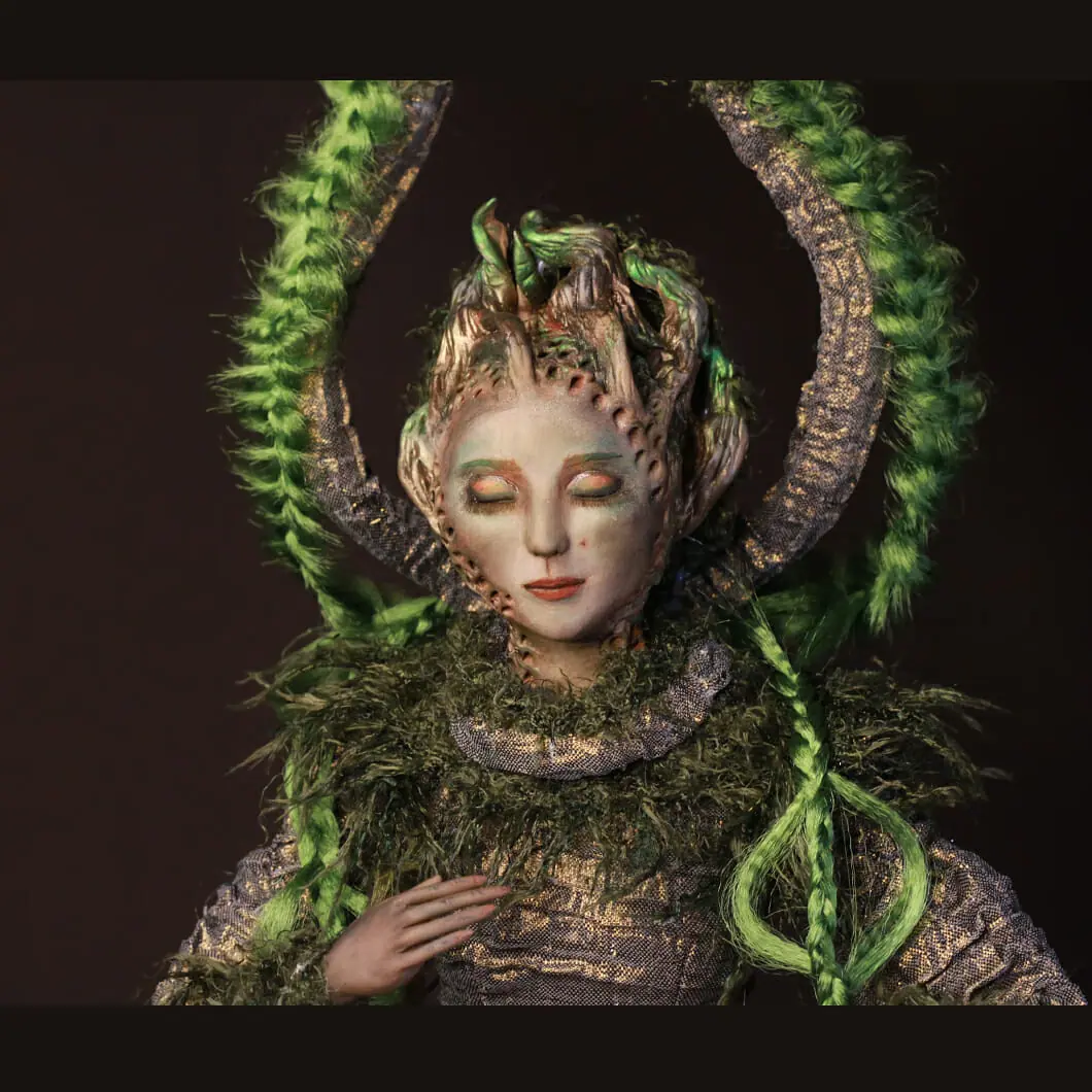 OOAK Art Doll Liana, Fantasy Forest Fairy Tree Doll DailyDoll Shop