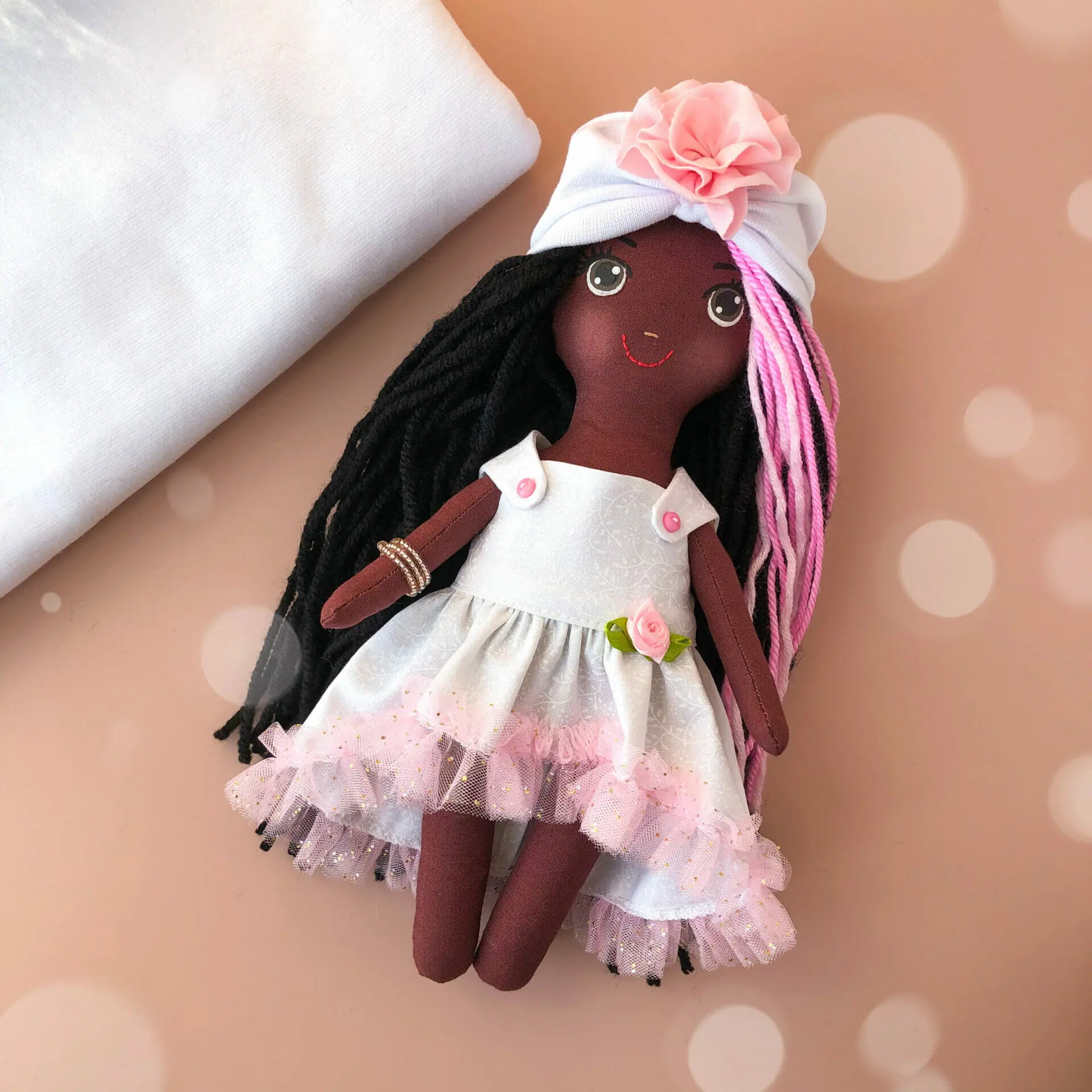 Textile doll black ballerina doll African doll on sale cotton rag doll