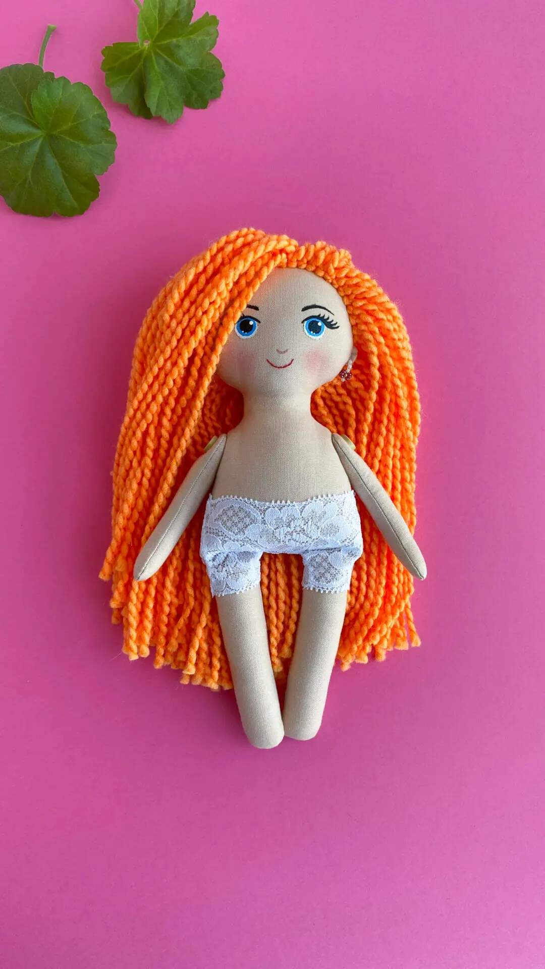 Handmade rag doll with clothes, soft doll for girl, gift Birtgday 4 soft doll
