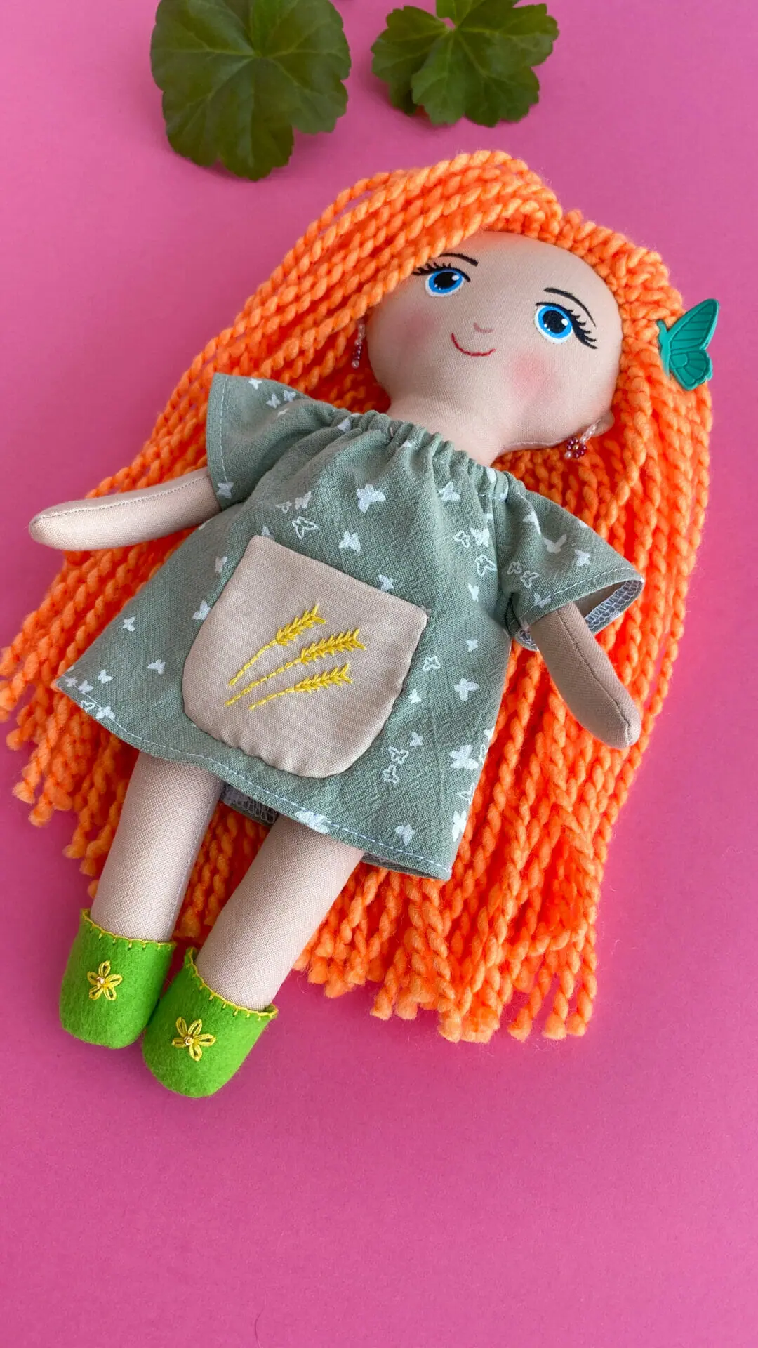 Handmade rag doll with clothes, soft doll for girl, gift Birtgday 2 doll for play