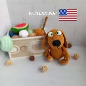 English Crochet Pattern Puppy Bagel