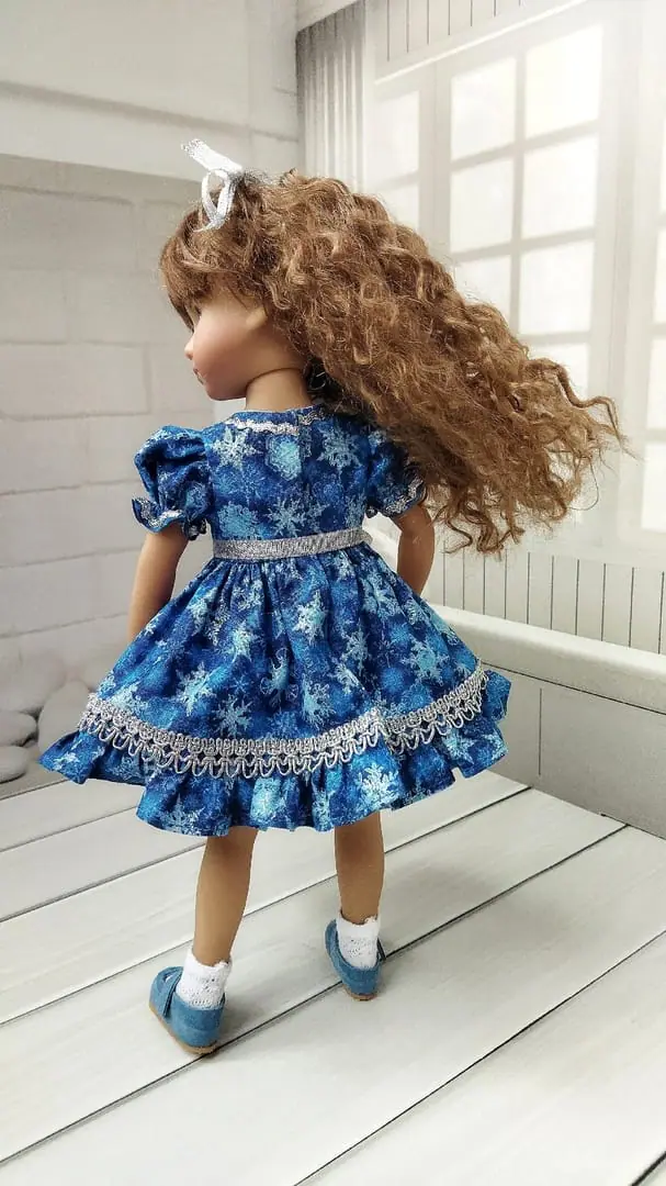Little Darling blue with snowflakes dress - DailyDoll Shop