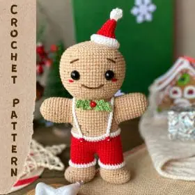 Gingerbread man toy crochet pattern
