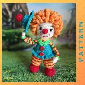 Clown Crochet Doll Pattern Amigurumi Clown Pattern PDF English Tutorial