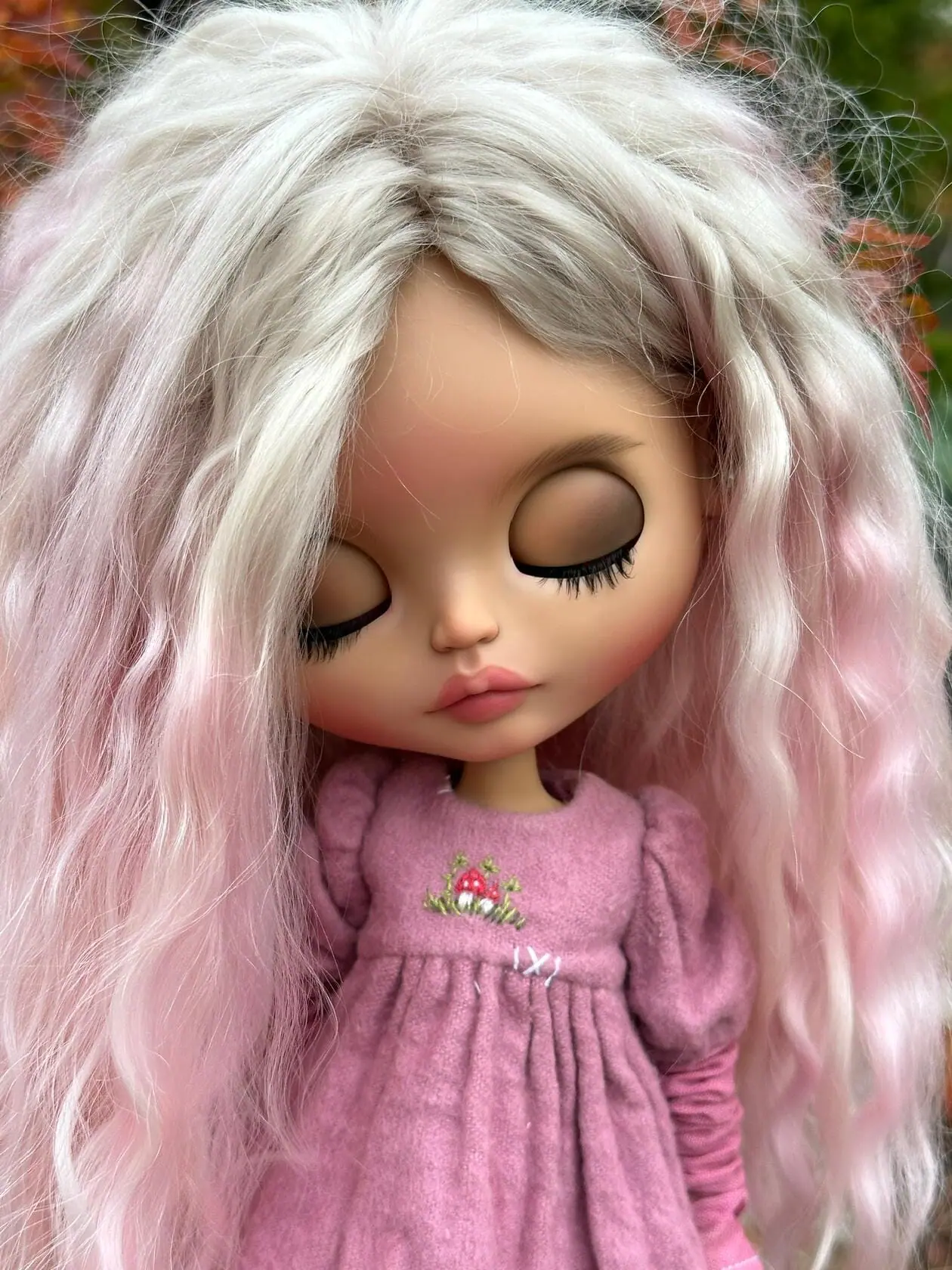 Pink to Violet UV Change Doll Hair for Rerooting Custom Dolls