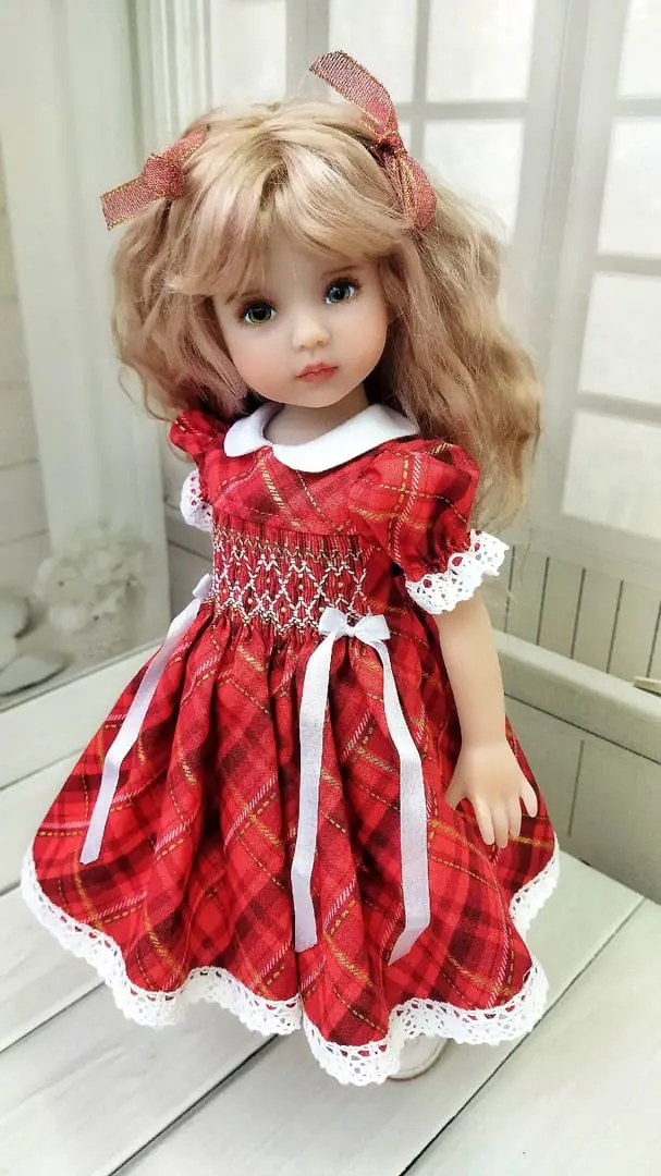Red Check Christmas Bow Daygown main image 1