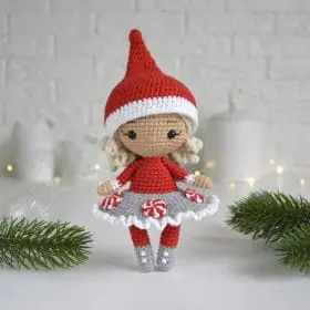 Crochet Peppermint Christmas Doll