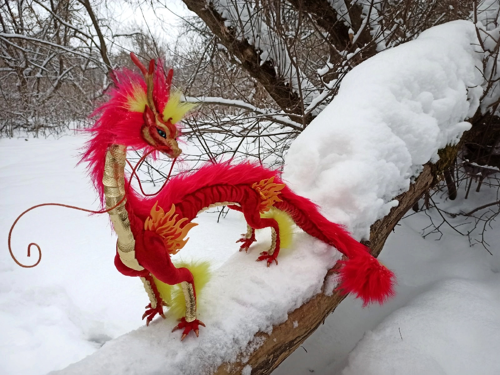 Red Dragon. Art doll. Sale is open. OOAK. . Posing doll