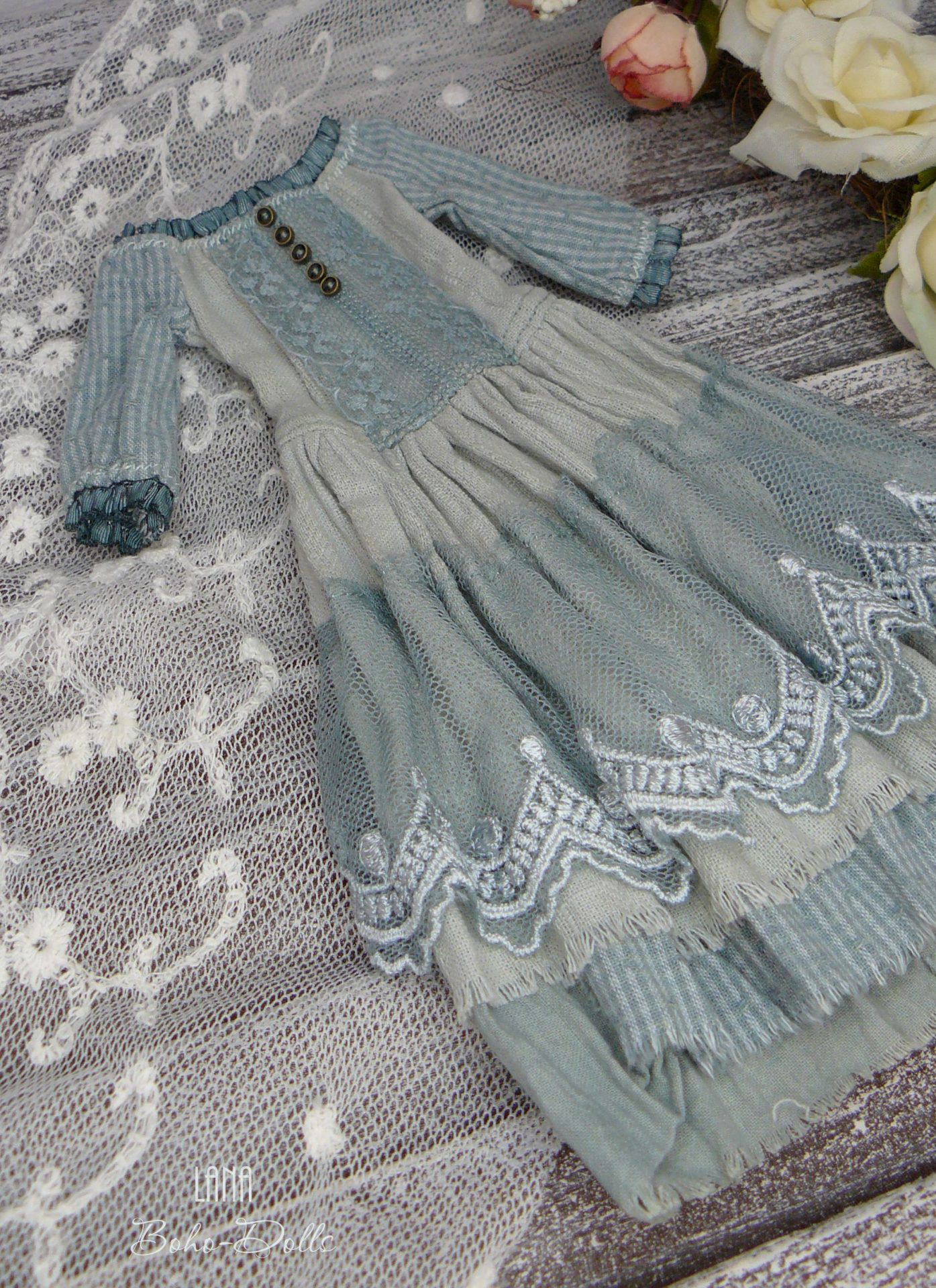 Ptichka Doll dress - vintage blue dress 5 Ptichka Lora dress