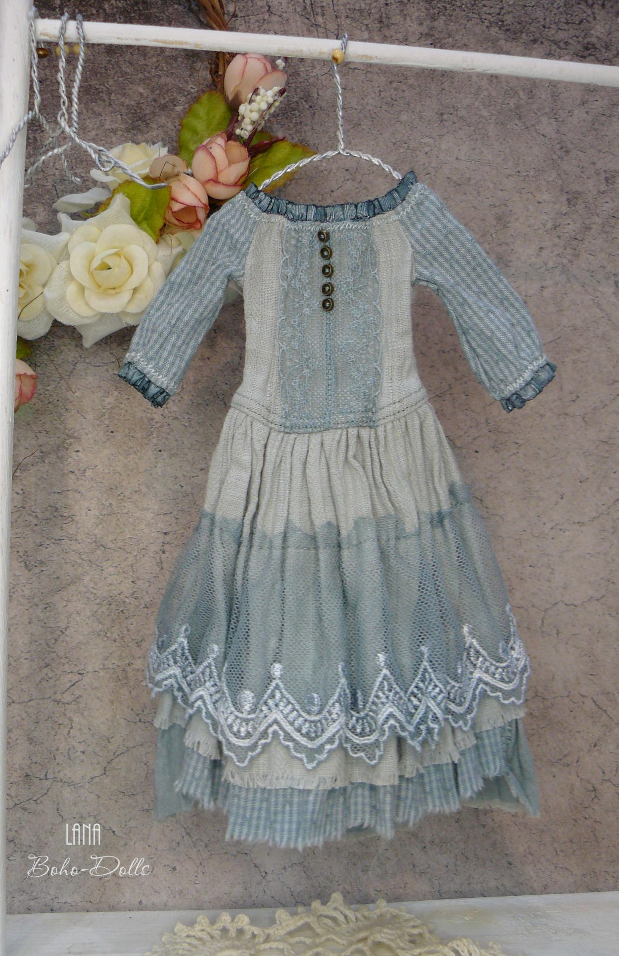 Ptichka Doll dress - vintage blue dress 2 Ptichka Lora dress