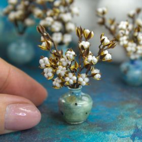 TUTORIAL Miniature cotton sprig with air dry clay