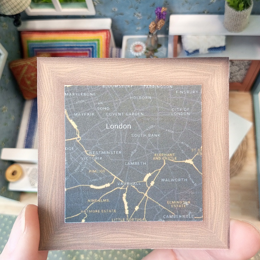 Miniature custom location map, dollhouse, print DIY 2