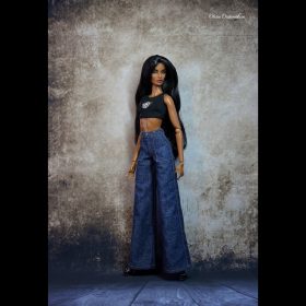 Jeans for NuFace doll with wide legs