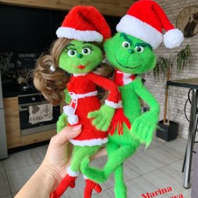2 Crochet patterns Grinch and Miss Grinch.