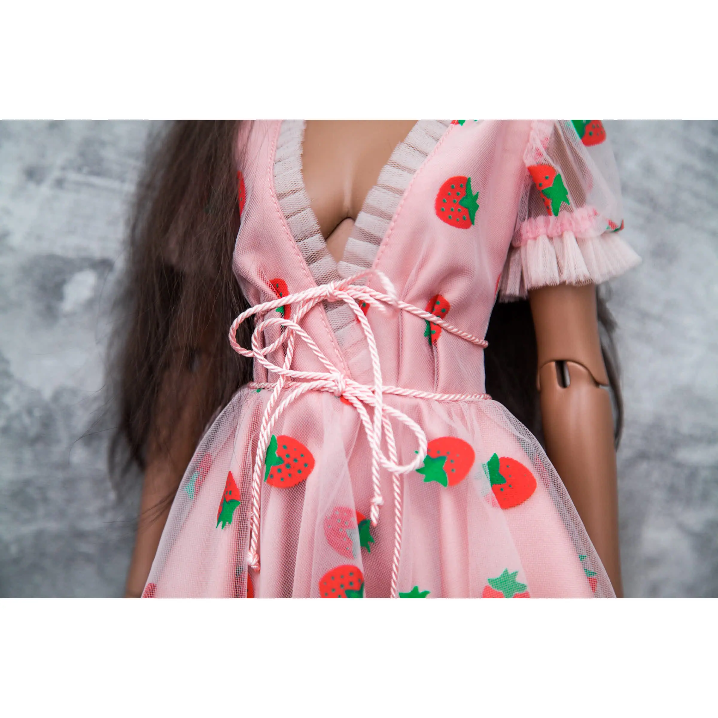 【新品未使用】ルイスドッグStrawberry Dress/SMサイズ Peach-Pink Strawberry Dress for 1/3 SD BJD (IpleSiD) - DailyDoll Shop