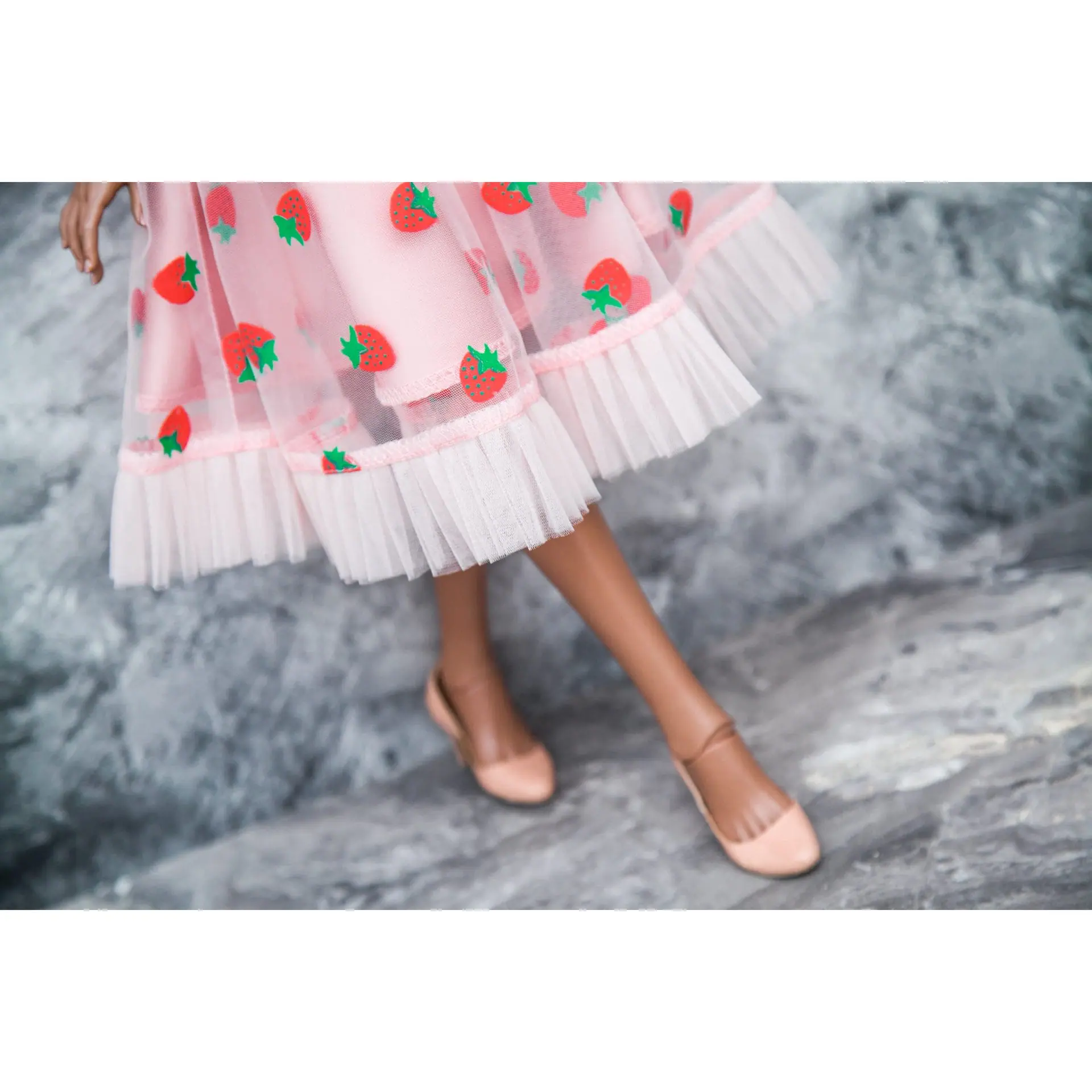 【MODIMOOD】 ROSE RACE PUFF DRESS 3色 ★春の人気★ Peach-Pink Strawberry Dress for 1/3 SD BJD (IpleSiD