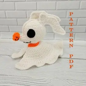Crochet ghost dog