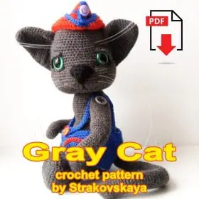 Gray Cat eng crochet pattern pdf