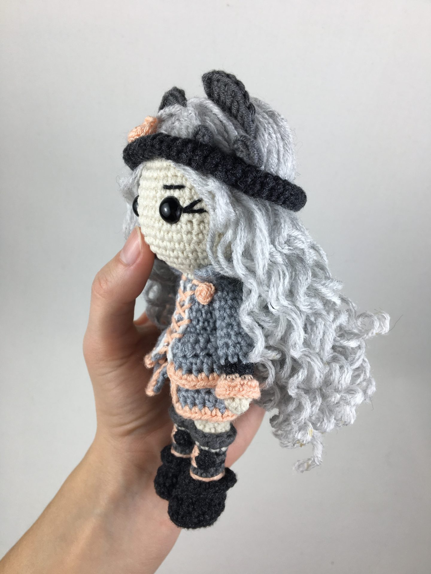 Plush crochet doll Ray amigurumi toy, handmade pattern in English -  DailyDoll Shop, image size:1440x1920