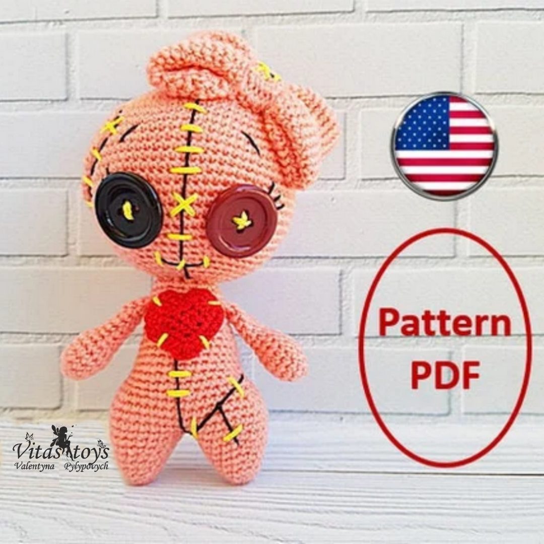 Crochet voodoo doll Amigurumi doll pattern