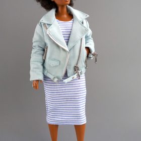 Barbie curvy outfit blue denim jacket