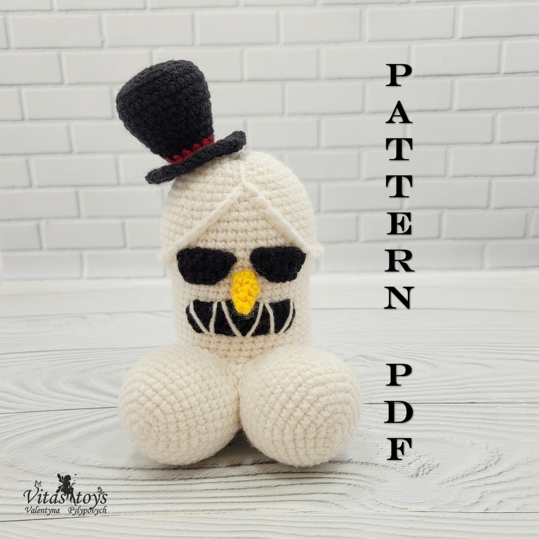 Goth Snowman amigurumi toy pattern