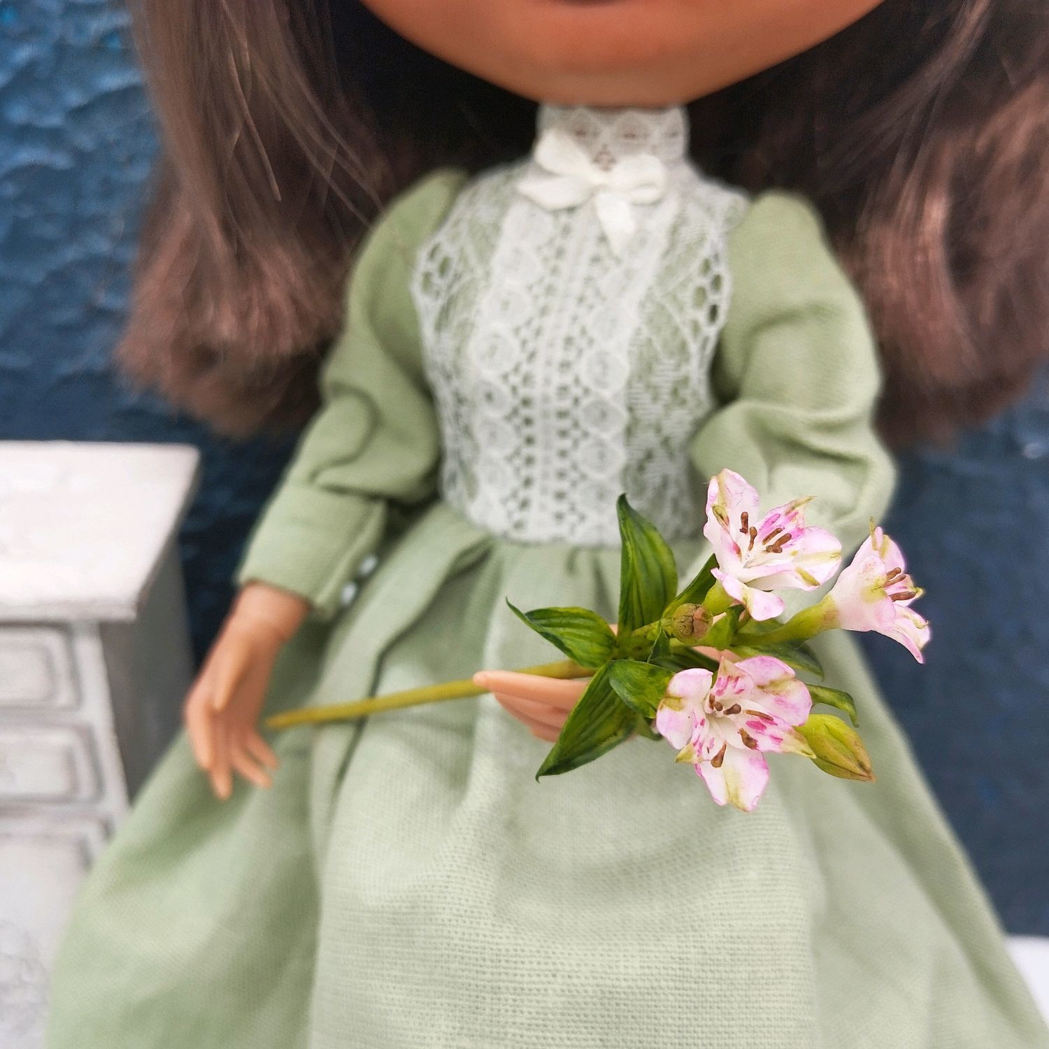 10 Dollhouse Miniature Flowers Handmade Clay Flowers 