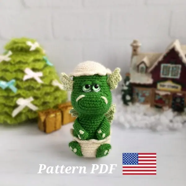 Crochet pattern Dragon in a shell