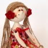 Designer doll for interior. Handmade doll 27cm in a red outfit.