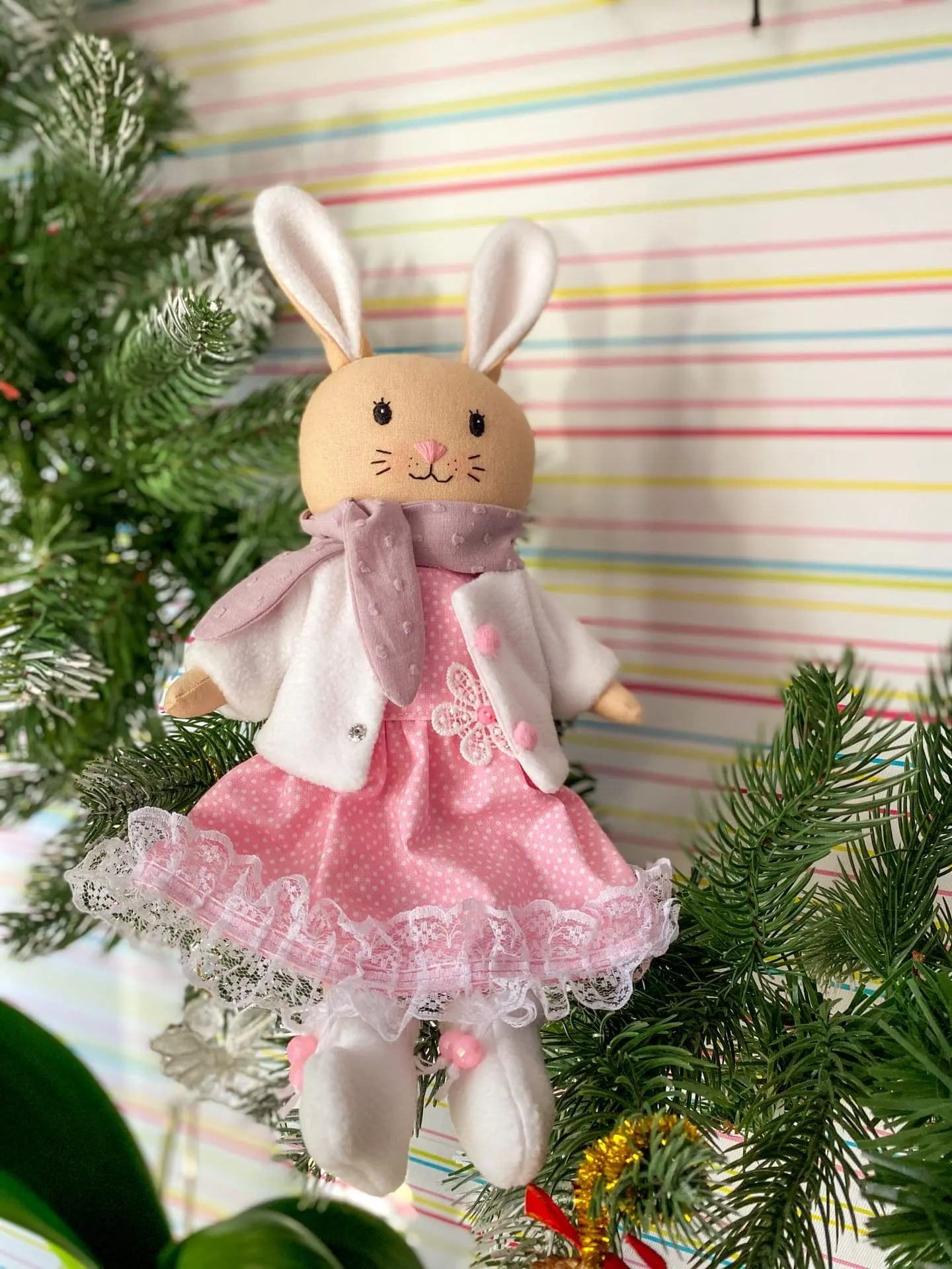 Handmade soft toy bunny with clothes, cloth bunny for Easter gift 4 img 3090.jpg