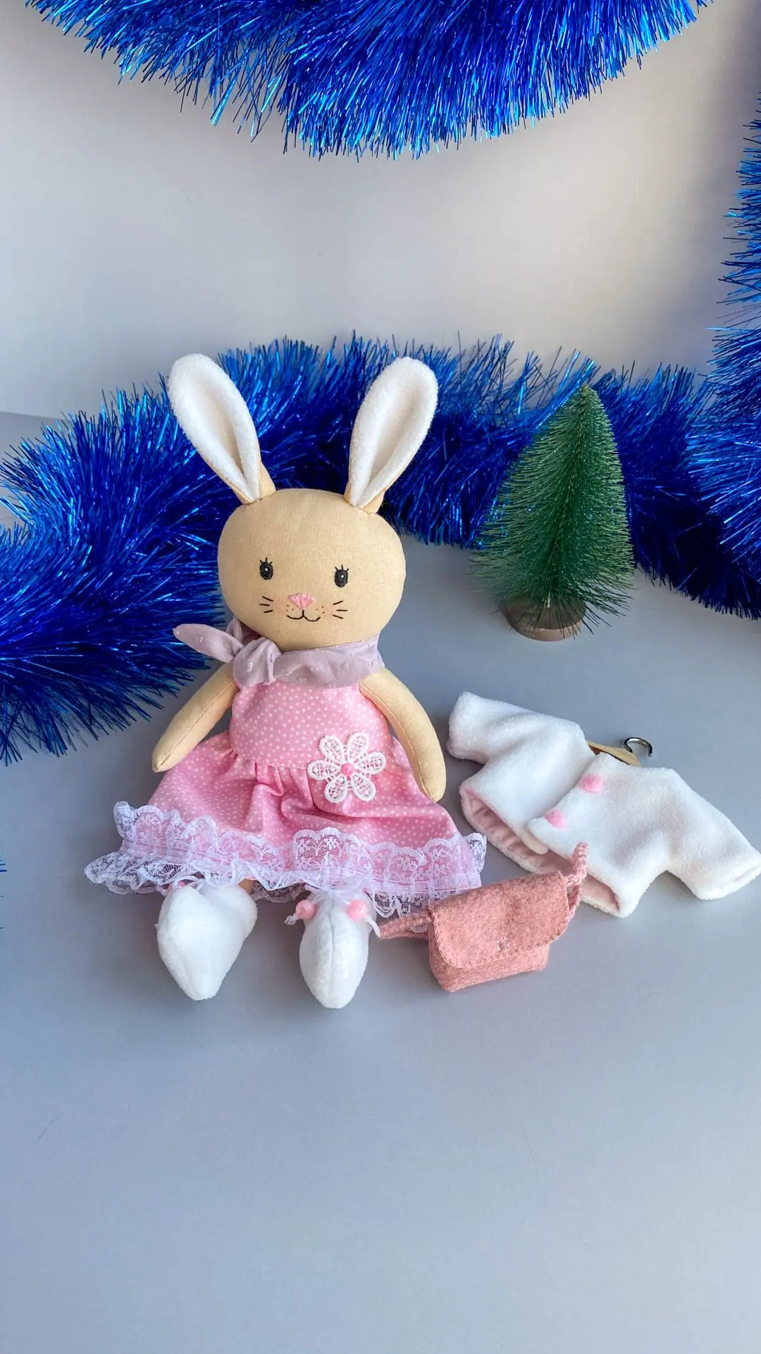 Handmade soft toy bunny with clothes, cloth bunny for Easter gift 3 img 3099.jpg