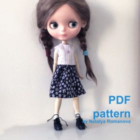Sleeveless dress pattern for Blythe doll