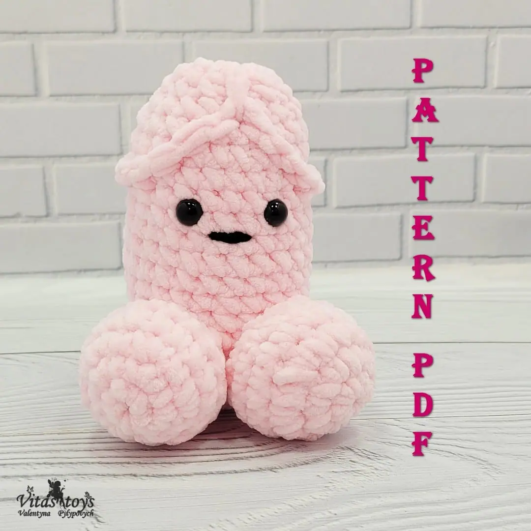 Amigurumi toy pattern Pink Penis plush crochet toy