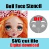 Doll Face Stencil for painting SVG cut file Rostinho de boneca