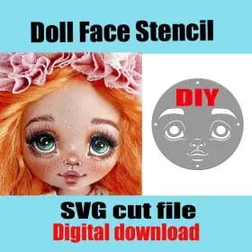 Doll Face Stencil for painting SVG cut file Rostinho de boneca