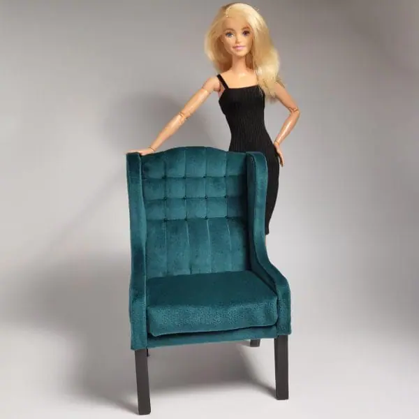 Velvet armchair for doll