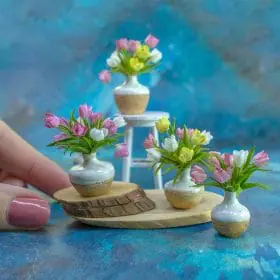TUTORIAL Miniature tulips with air dry clay