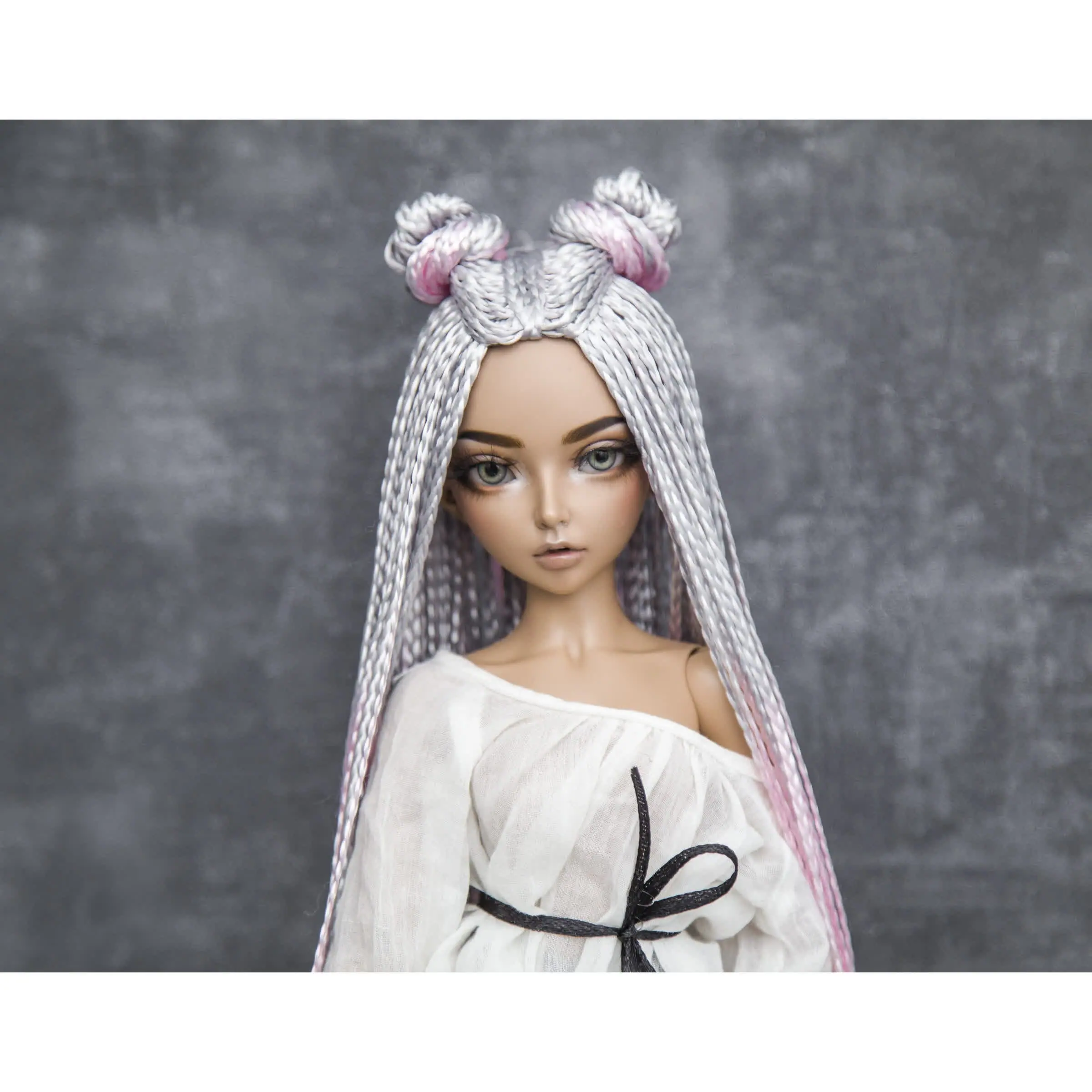 BJD Zi Zi wig grey pink for head 7 8 6 7 17.5cm DailyDoll Shop