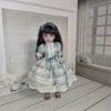 Little Darling cotton batiste dress with striples and punkts