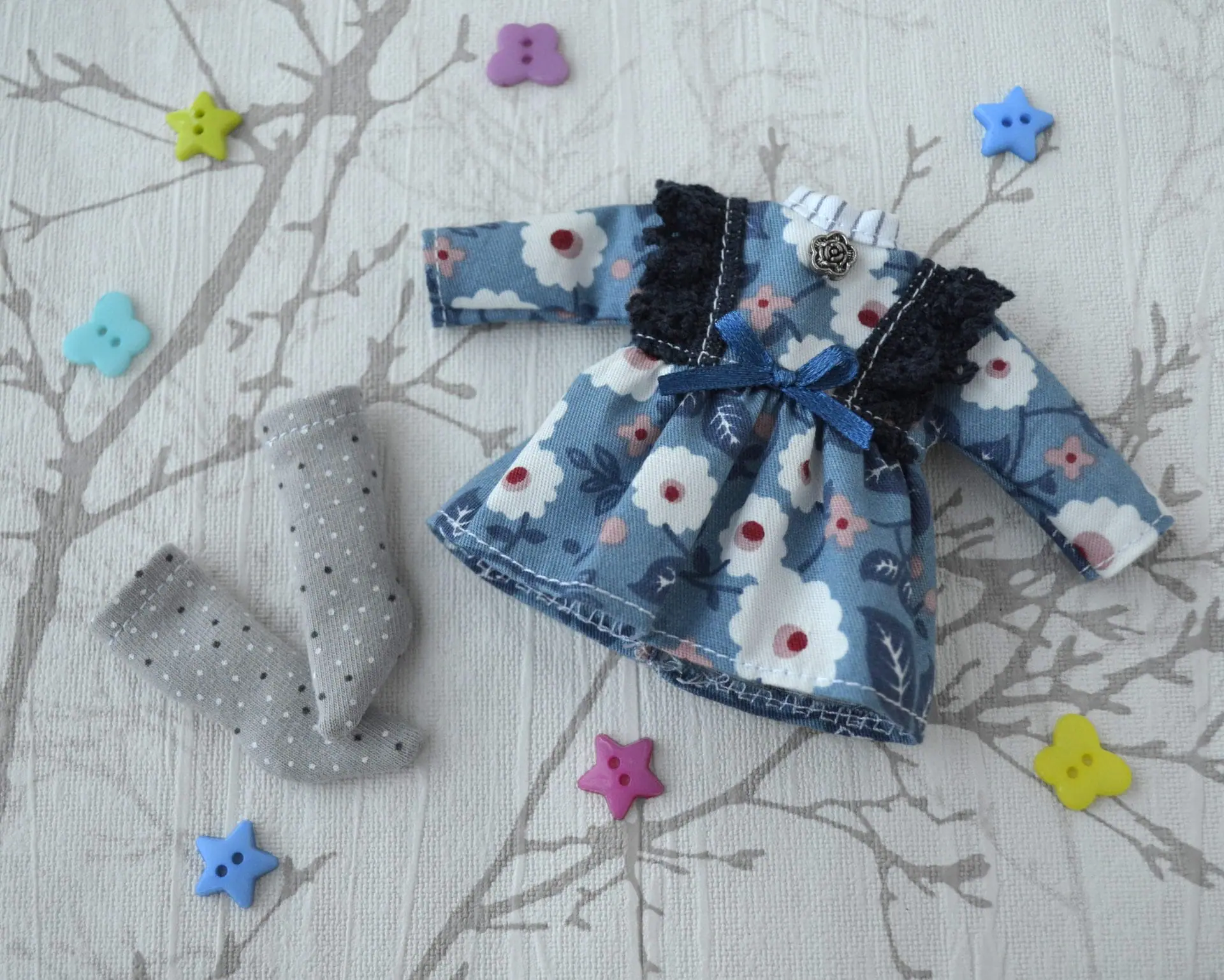 Meadow twinkles, Pukifee clothes, Lati yellow doll outfit - navy blue dress2 Meadow twinkles, Pukifee clothes, Lati yellow doll outfit - navy blue dress2