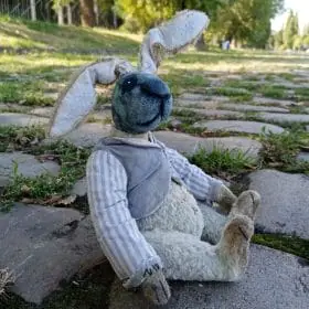 Art bunny, teddy rabbit, teddy bear, stuffed animal, rabbit sculpture
