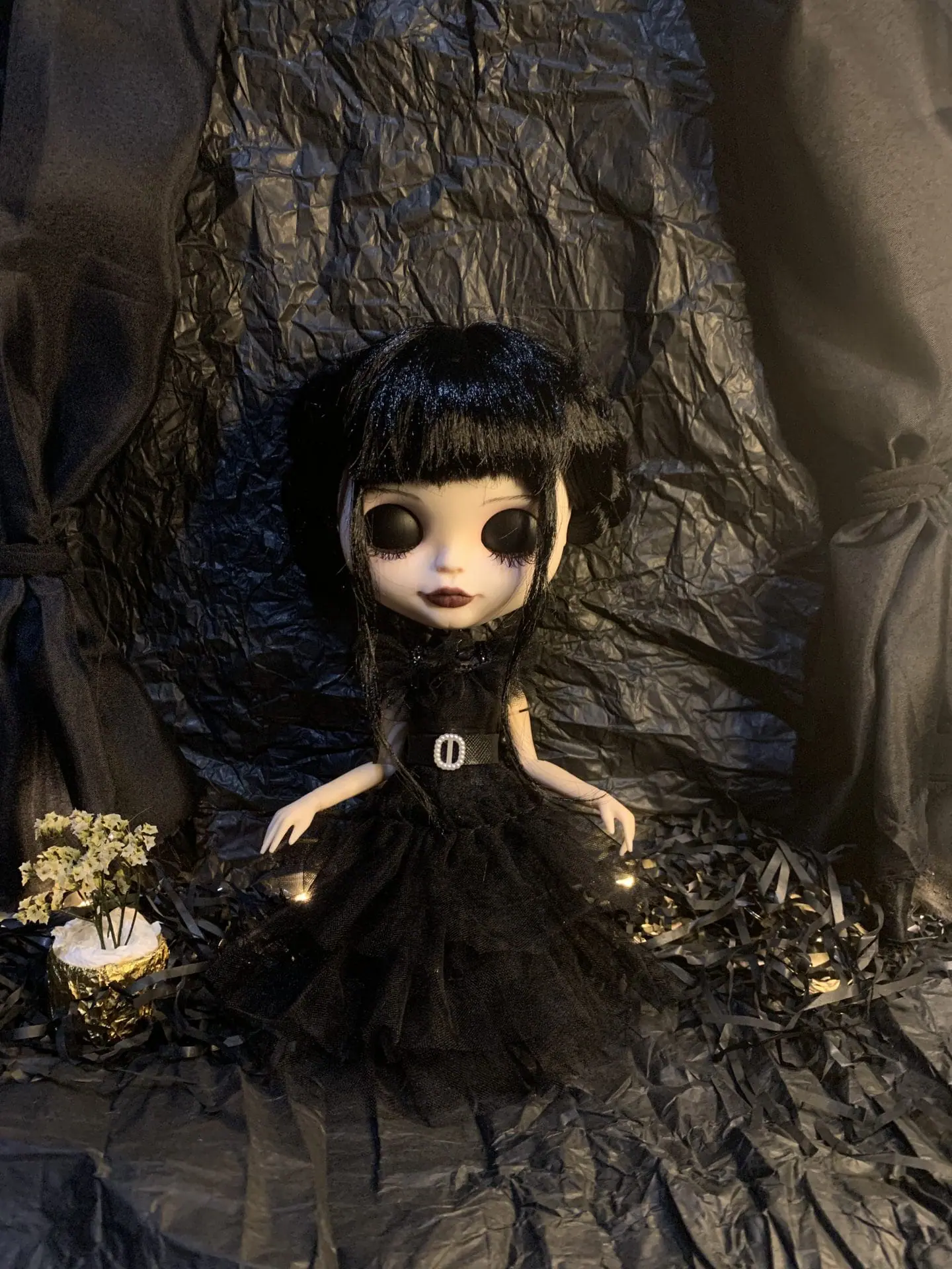 ooak custom blythe doll wednesday addams - DailyDoll Shop