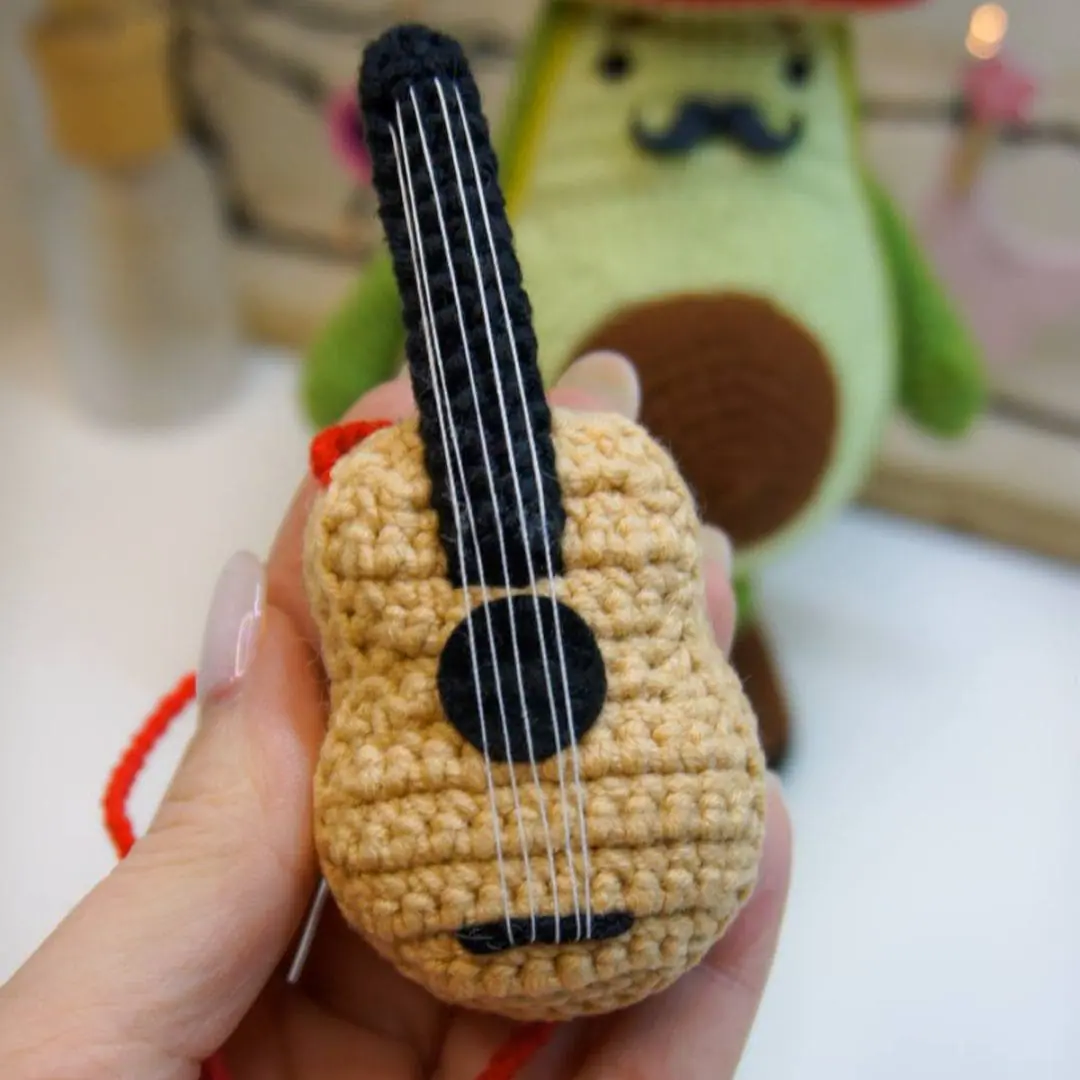 CROCHET PATTERN Mexican Avocado in sombrero with guitar 3 pdf crochet pattern.jpg