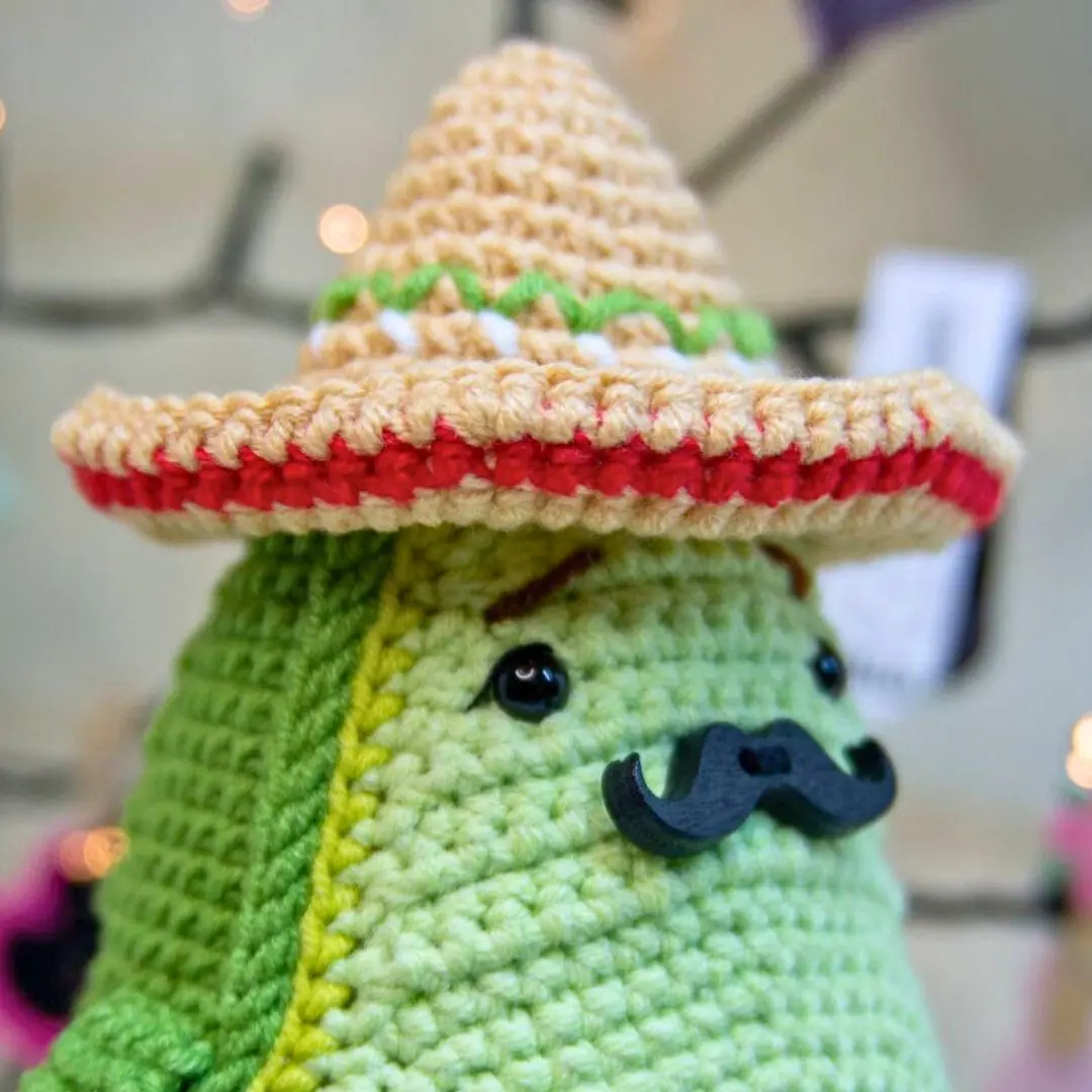CROCHET PATTERN Mexican Avocado in sombrero with guitar 4 pdf crochet pattern 2.jpg